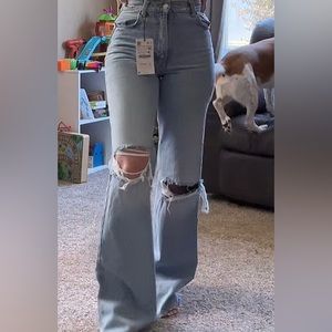 ZARA NEW WIDELEG High rise jeans